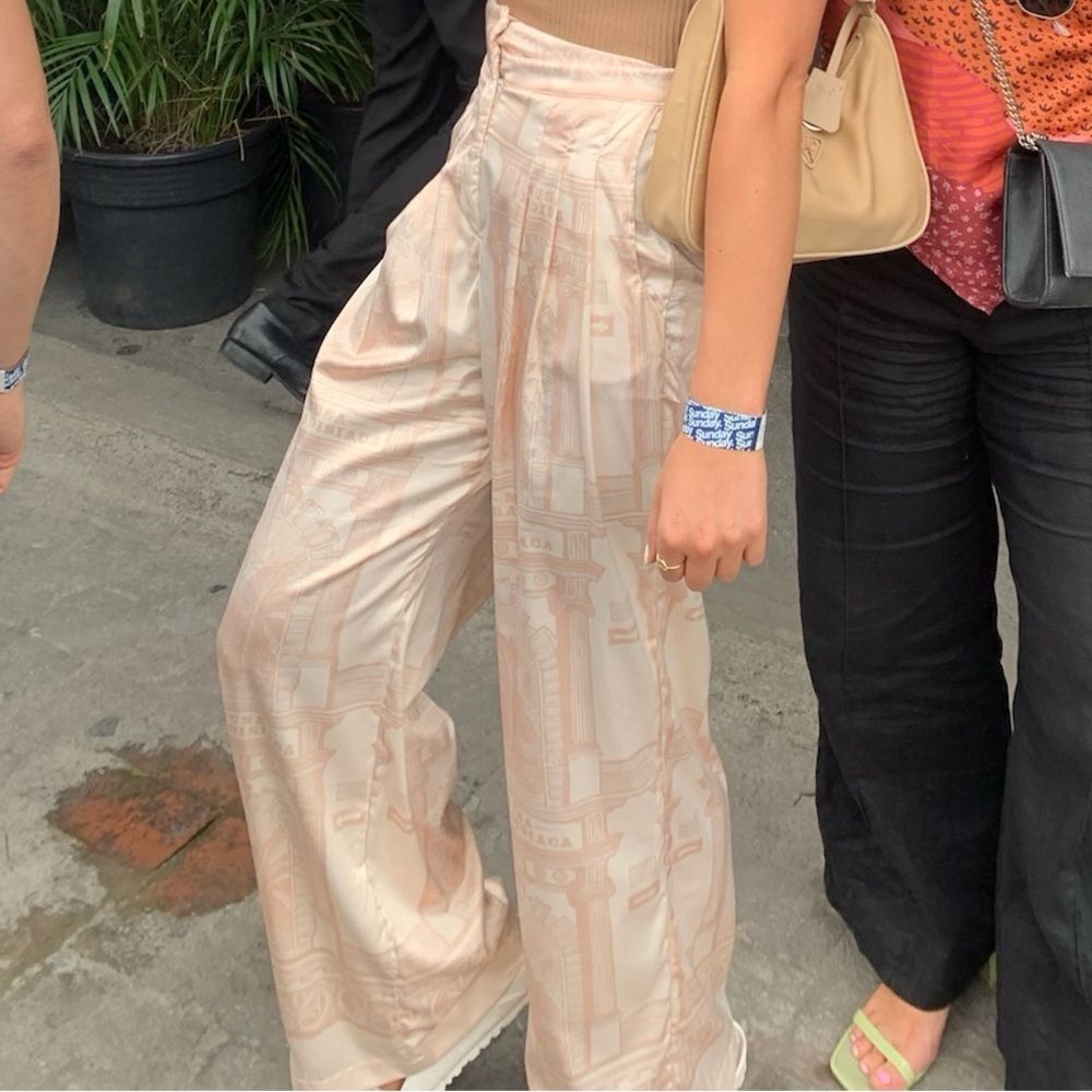 Mayorga Beautiful and Unique Print Handmade Silk Trousers from Mexico City